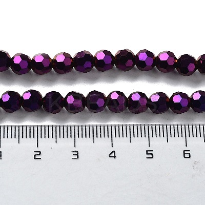 Faceted(32 Facets) Electroplate Glass Bead Strands X-EGLA-R042-6mm-02-1