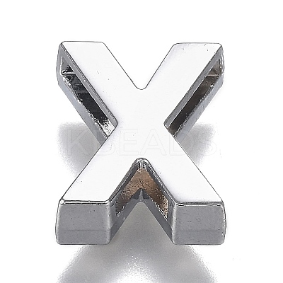 Alloy Letter Slide Charms RB-F034-01X-P-RS-1