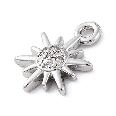 Brass Micro Pave Cubic Zirconia Charms KK-A240-23P-1