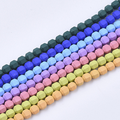 Spray Painted Non-magnetic Synthetic Hematite Beads Strands G-T124-13-1