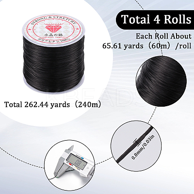 4 Rolls Flat Elastic Crystal String EW-SC0001-05C-1