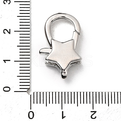 Brass Clear Cubic Zirconia Lobster Claw Clasps KK-Z078-49A-P-1