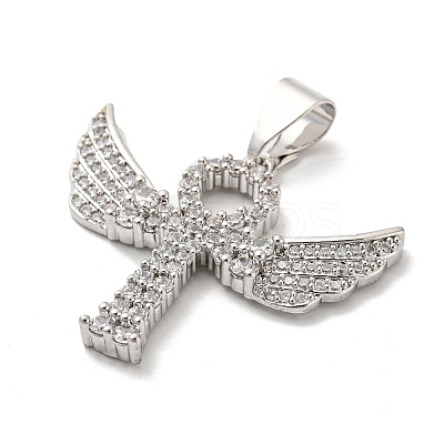 Brass Micro Pave Cubic Zirconia Pendants KK-P250-02P-1