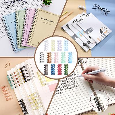 52Pcs 13 Colors Plastic 5-Hole Loose Binders Binding DIY-MA0006-76-1