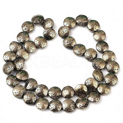 Electroplated Natural Lava Rock Beads Strands G-K388-01I-1