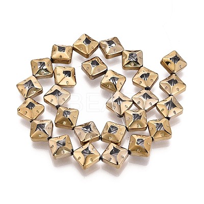 Electroplate Glass Beads Strands EGLA-T021-24B-1