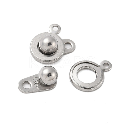 Non-Tarnish 201 Stainless Steel Snap Clasps STAS-K212-02P-1