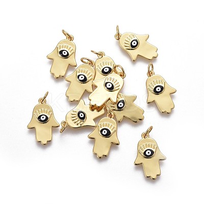 Brass Enamel Pendants KK-F783-10G-1