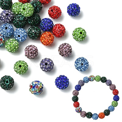 30Pcs Pave Disco Ball Beads RB-YW0001-14E-1