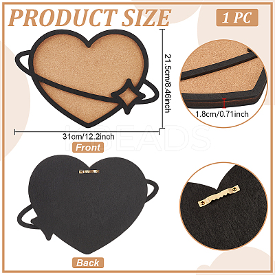Wood Wall Jewelry Display Cork Tray AJEW-WH0348-466C-1
