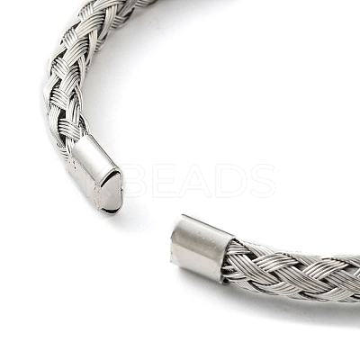 Non-Tarnish 304 Stainless Steel Wire Wrap Cuff Bangles LS-BJEW-E079-02P-1