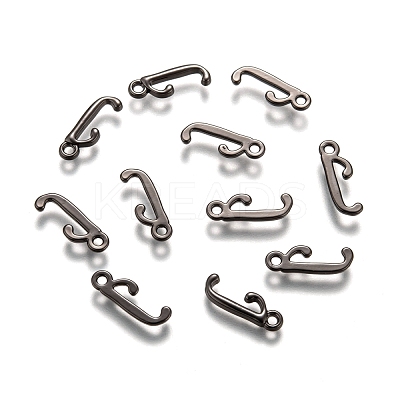 Gunmetal Plated Alloy Letter Pendants PALLOY-J718-01B-J-1