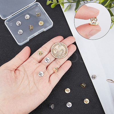20Pcs 2 Colors Brass Ear Nuts KK-SC0003-12-1