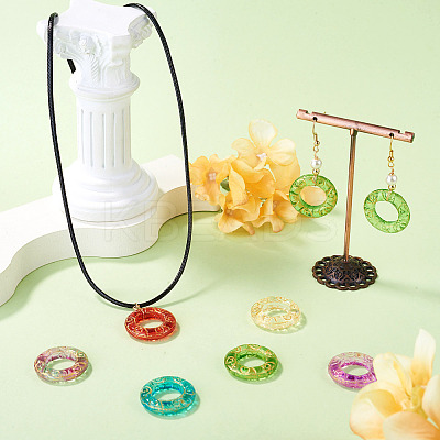 40Pcs 10 Colors Baking Paint and Golden Metal Enlaced Glass Beads DGLA-TA0001-65-1