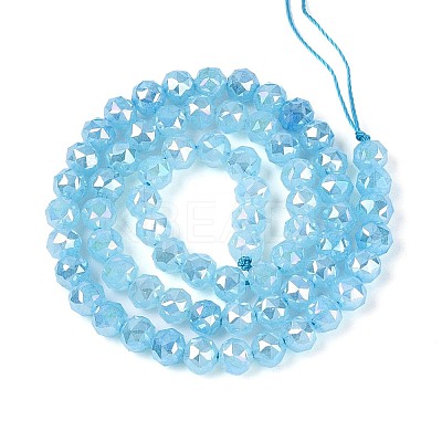 Anti-Tarnish Electroplate Glass Beads Strands GLAA-N064-6mm-09-1