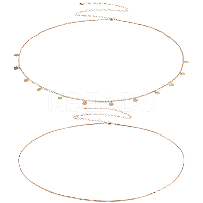 2Pcs Iron Waist Body Chain AJEW-WH20019-21G-1