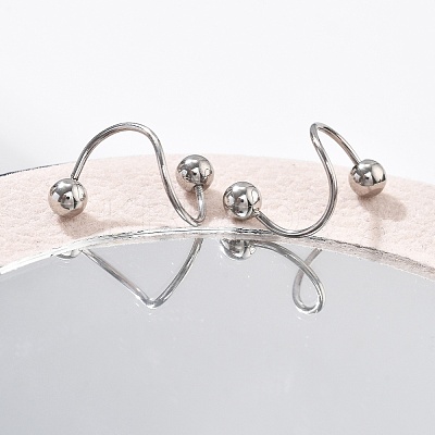 304 Stainless Steel Spiral Cartilage Earrings AJEW-A062-04P-01-1