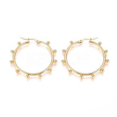 304 Stainless Steel Hoop Earrings EJEW-E258-01G-1