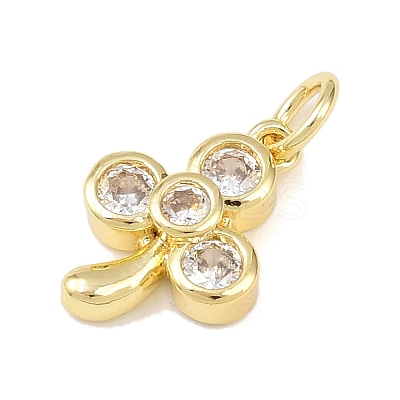 Brass Micro Pave Cubic Zirconia Charms KK-H525-02B-G-1