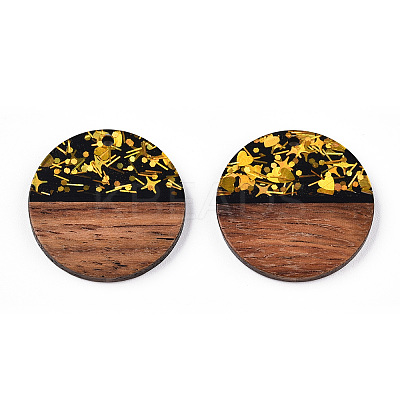 Opaque Resin & Walnut Wood Pendants RESI-TAC0021-72-1