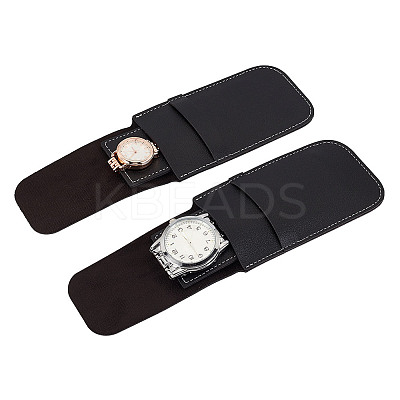 2Pcs Rectangle PU Imitation Leather Single Watch Storage Bag AJEW-GO0001-85D-1
