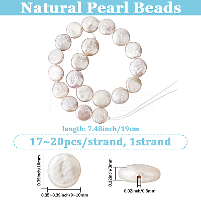 1 Strand Natural Keshi Pearl Beads Strands PEAR-LT0001-19-1