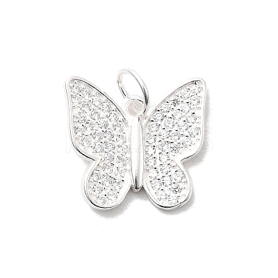 925 Sterling Silver Micro Pave Cubic Zirconia Pendants STER-D309-01F-S-1