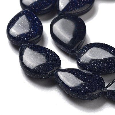 Synthetic Blue Goldstone Beads Strands G-P528-L06-01-1