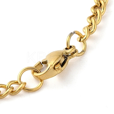 304 Stainlessa Steel Curb Chain Pendant Necklaces NJEW-H034-06G-1