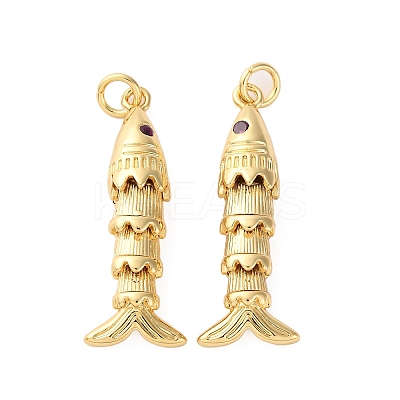 Rack Plating Brass Micro Pave Cubic Zirconia Pendants KK-M309-38E-G-1