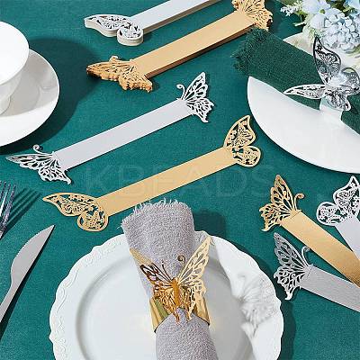 100Pcs 4 Styles Metallic Paper Napkin Rings AJEW-GO0002-04-1