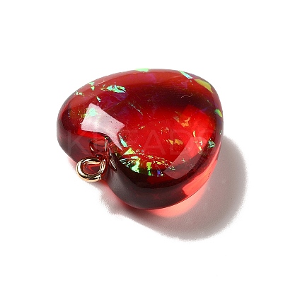 Transparent Resin Pendants RESI-F035-02D-1