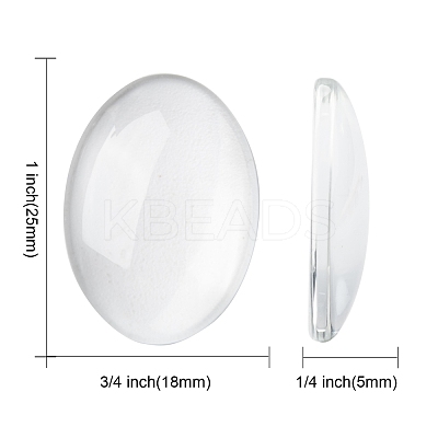 Transparent Glass Cabochons GGLA-R022-25x18-1