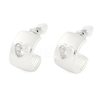 Brass Drawbench Stud Earrings LS-EJEW-L288-008S-1