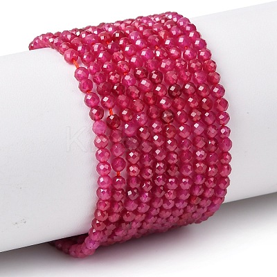 Lab Grown Red Corundum Beads Strands G-Z123-A01-3mm-1
