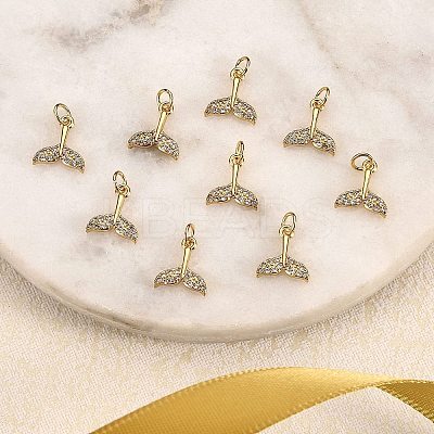 10Pcs Brass Micro Pave Cubic Zirconia Pendant ZIRC-SZ0001-60-1