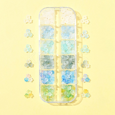 420Pcs 6 Colors Frosted Transparent Acrylic Beads OACR-FS0002-17A-1