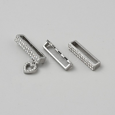 3Pcs 3 Styles Rectangle Zinc Alloy Watch Band Charms for Watch Loops Accesssories FIND-WH0111-649B-1