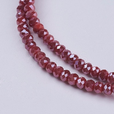 Electroplate Glass Beads Strands GLAA-F077-PL05-1