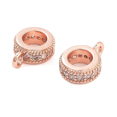Rack Plating Brass Micro Pave Cubic Zirconia Tube Bails KK-Z052-01RG-1