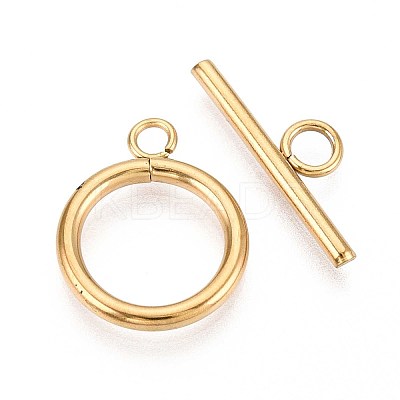 Ion Plating(IP) 304 Stainless Steel Ring Toggle Clasps X1-STAS-A092-09H-G-1