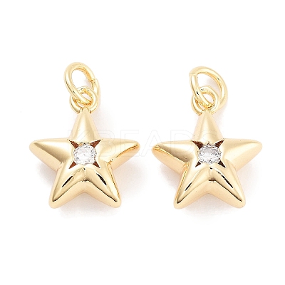 Brass with Cubic Zirconia Pendants KK-P271-38B-01G-1