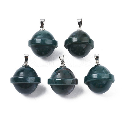 Natural Indian Agate Pendants PORC-T132-053B-1
