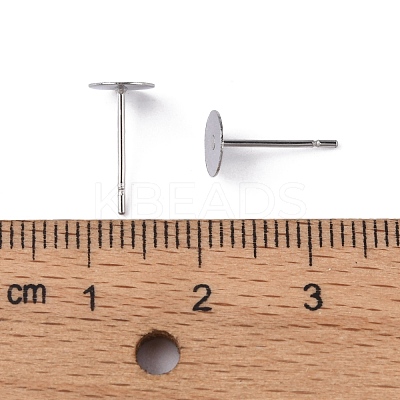 Tarnish Resistant 304 Stainless Steel Flat Round Blank Peg Stud Earring Findings X-STAS-S028-25-1