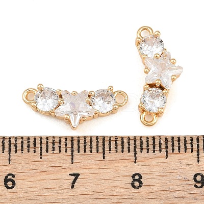 Brass Pave Clear Cubic Zirconia Connector Charmss CU-CBA804C-15G-1