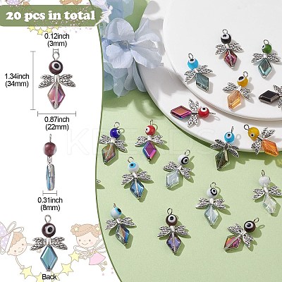 20Pcs 10 Color Evil Eye Lampwork Pendants FIND-CJ0001-69-1