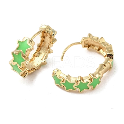 Star Real 18K Gold Plated Brass Hoop Earrings EJEW-L268-013G-05-1