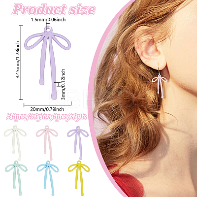 36Pcs 6 Colors Rack Plating Alloy Pendants FIND-HY0004-68-1