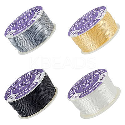 4 Rolls 4 Colors Special Coated Nylon Beading Threads for Seed Beads OCOR-WR0001-95-1