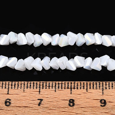 Electroplate Opaque Glass Beads Strands X-GLAA-N022-4mm-03-1